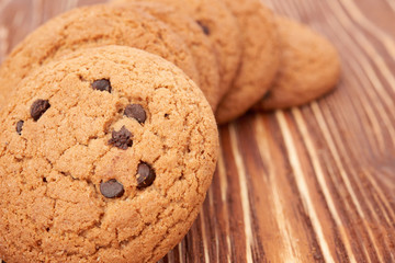 oat cookies on wooden table