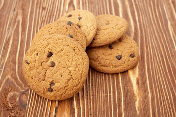 oat cookies on wooden table