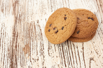 oat cookies on wooden table