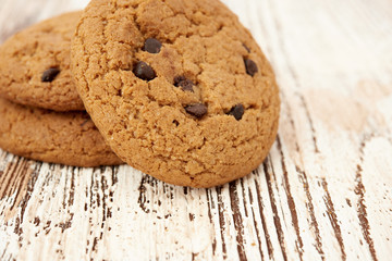 oat cookies on wooden table
