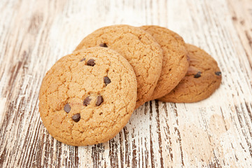 oat cookies on wooden table