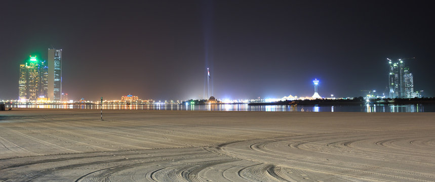 Abu Dhabi Corniche At Night