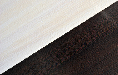 contrast image of two wooden structures