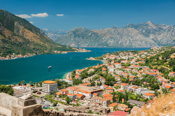 Fototapeta premium Kotor Bay and Old Town view, Montenegro