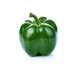 Green pepper on white background