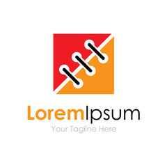 Two opposites three stitches simple business icon logo