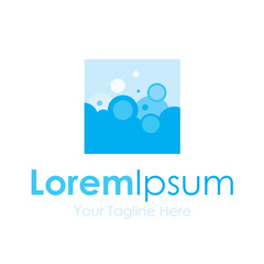 Water bubbles blue simple business icon logo