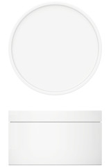 Template white cream for body cream, lotion or gel with lid