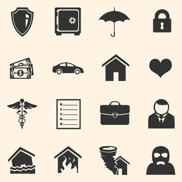 Vector Set of Insurance Icons
