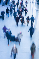 Train tube station, movement of people