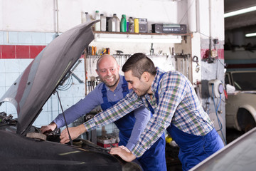 people  working at carshop