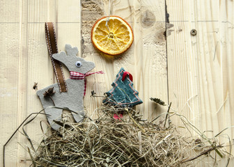Naklejka premium Handmade Christmas decorations