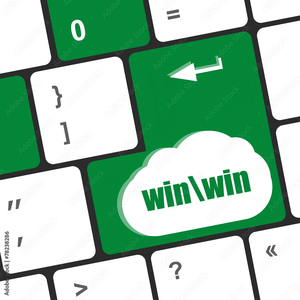 Poster win button on computer keyboard key