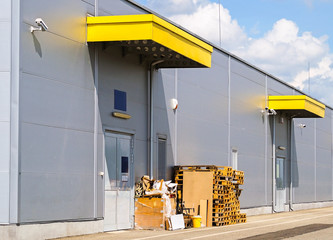 Backdoors of the warehouse building