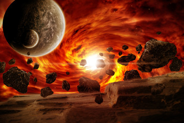 Planet explosion apocalypse