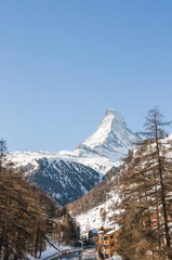 Zermatt, Dorf, Alpen, Wallis, Bergbach, Wintersport, Schweiz