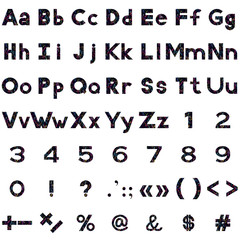 Alphabet, numbers and signs, serpentines