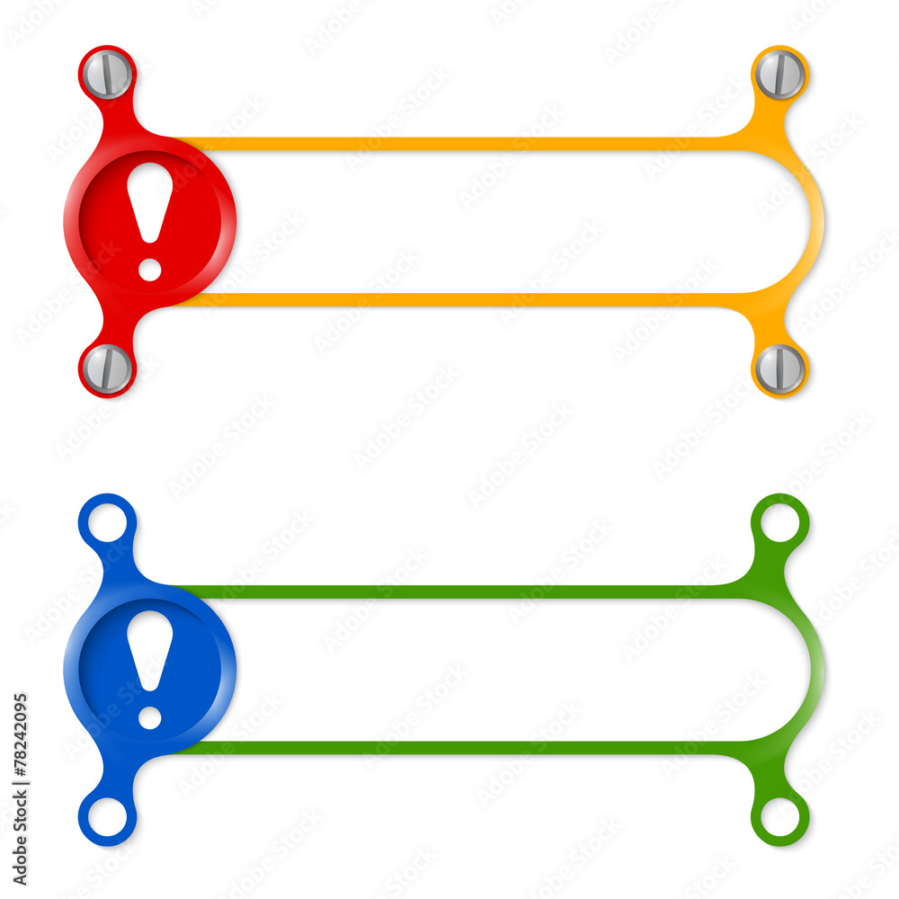 Poster vector abstract colored frame and exclamation mark