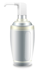 3d Seifenspender, Kosmetikartikel, freigestellt weiß