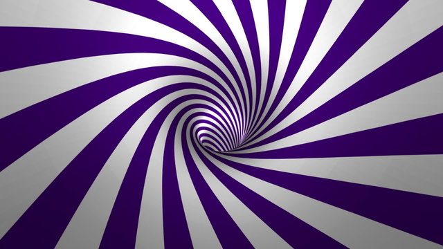 Hypnotic spiral – swirl, purple and white background in 3D