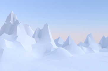 3d lowpoly abstract landscape