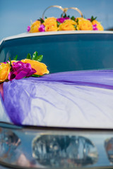 Naklejka na ściany i meble Wedding car decoration