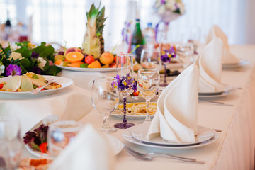 Table set for an event party