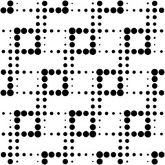 Black and white geometric seamless pattern with circle.