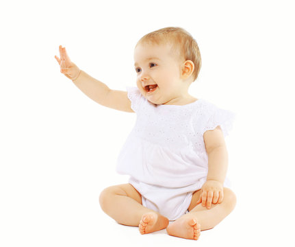 Cute baby on a white background
