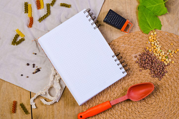 Naklejka na ściany i meble notebook for recipes