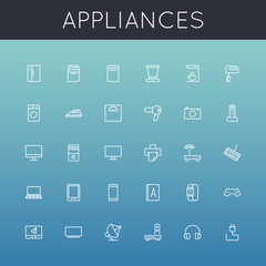Vector Appliances Line Icons