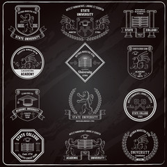 University Labels Chalkboard