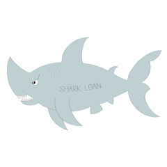 Shark loan vector illustration