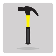 Vector of flat icon, hammer on isolated background
