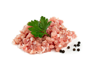 minced meat isolated on white
