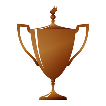Cup of winner, bronzed trophy cup, vector illustration