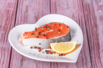 Fresh raw  salmon