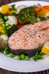 Steamed salmon