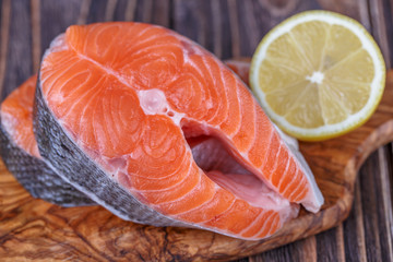 Fresh raw  salmon