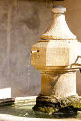 close up of fountain, Ajonc, Provence, France
