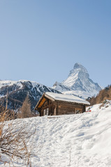 Zermatt, Dorf, Walliser Alpen, Berghaus, Winter, Schweiz