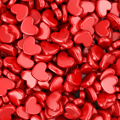 Pile of love hearts. Valentine's day background