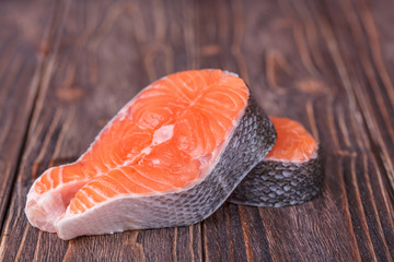 Fresh raw  salmon