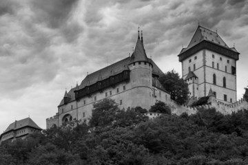 Old royal castle Karlstejn in Czech Republic