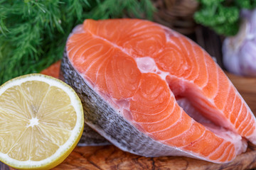Fresh raw  salmon