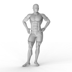 render muscular sports man