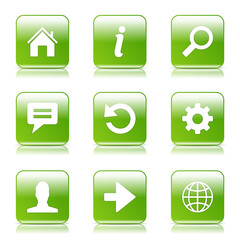Fototapeta premium Web Internet Square Vector Green Icon Design Set