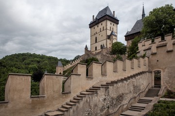 Fototapeta na wymiar Old royal castle Karlstejn in Czech Republic