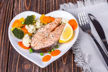 Steamed salmon
