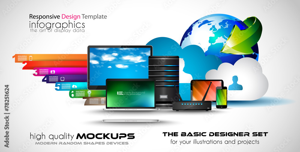 Poster infographic teamwork and brainstorming with flat style
